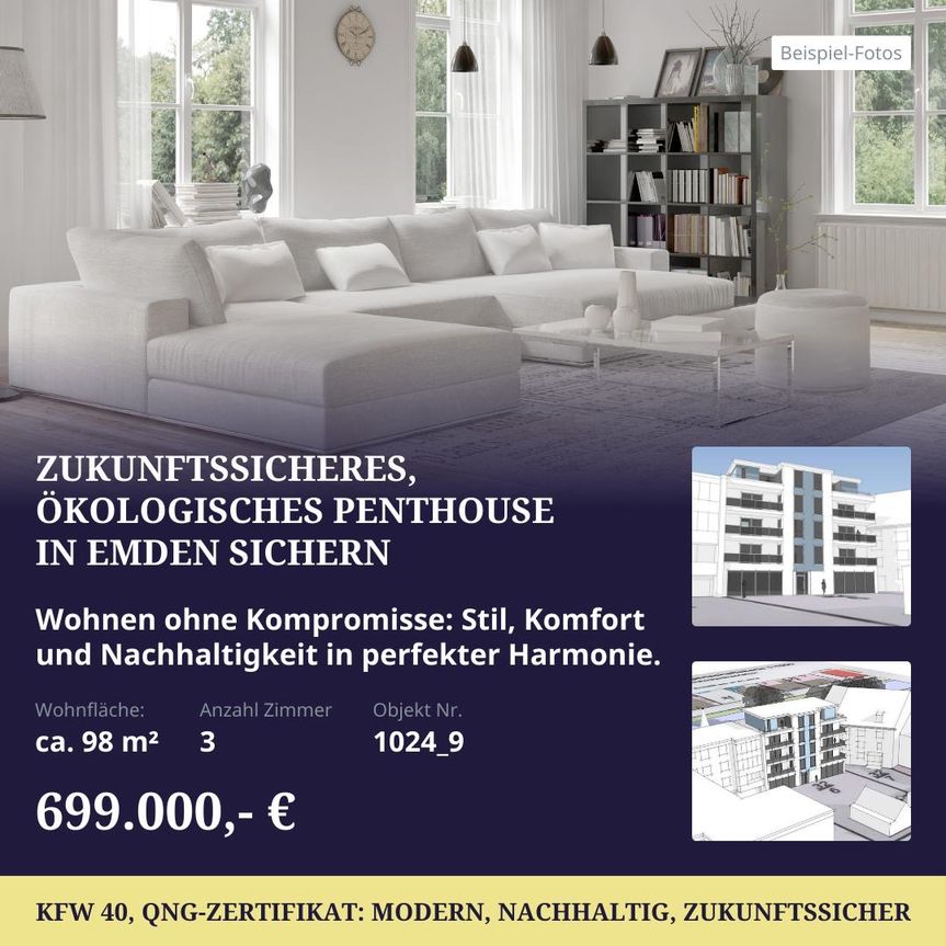 Wohnung zum Kauf 699.000 € 3 Zimmer 97,8 m²<br/>Wohnfläche 4.<br/>Geschoss Abdenastraße 2 Stadtzentrum Emden 26721