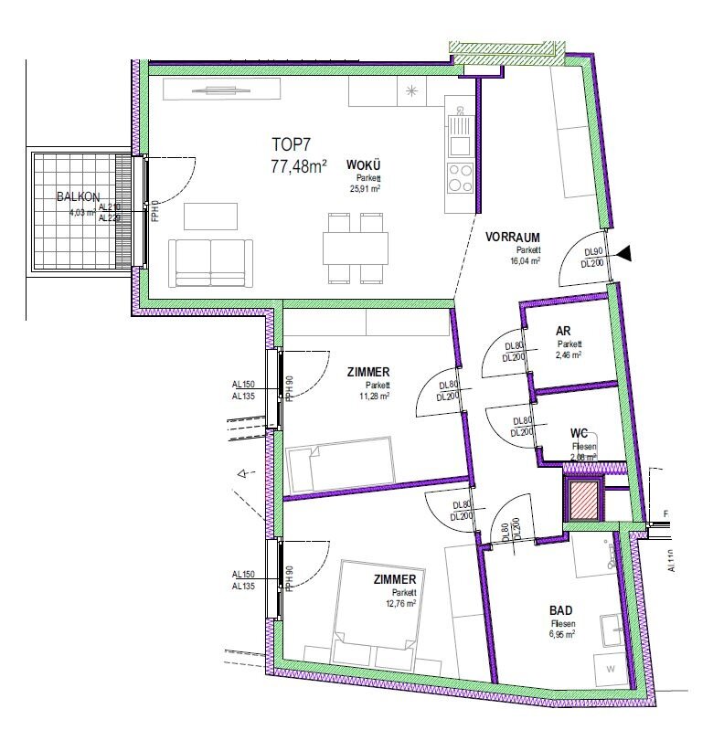 Wohnung zum Kauf 418.125,53 € 3 Zimmer 77,5 m²<br/>Wohnfläche Groß-Enzersdorf 2301