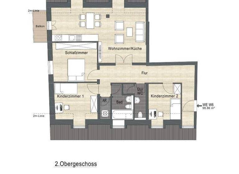 Wohnung zur Miete - Erstbezug 1.080 € 4 Zimmer 97,6 m² 2. Geschoss frei ab 01.07.2026 Domänenstraße 6 Lettin Halle (Saale) 06120