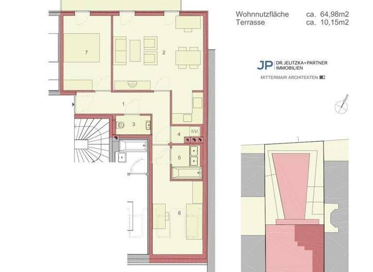 Wohnung zur Miete 1.299 € 3 Zimmer 65 m² EG Gassergasse 32 Wien 1050