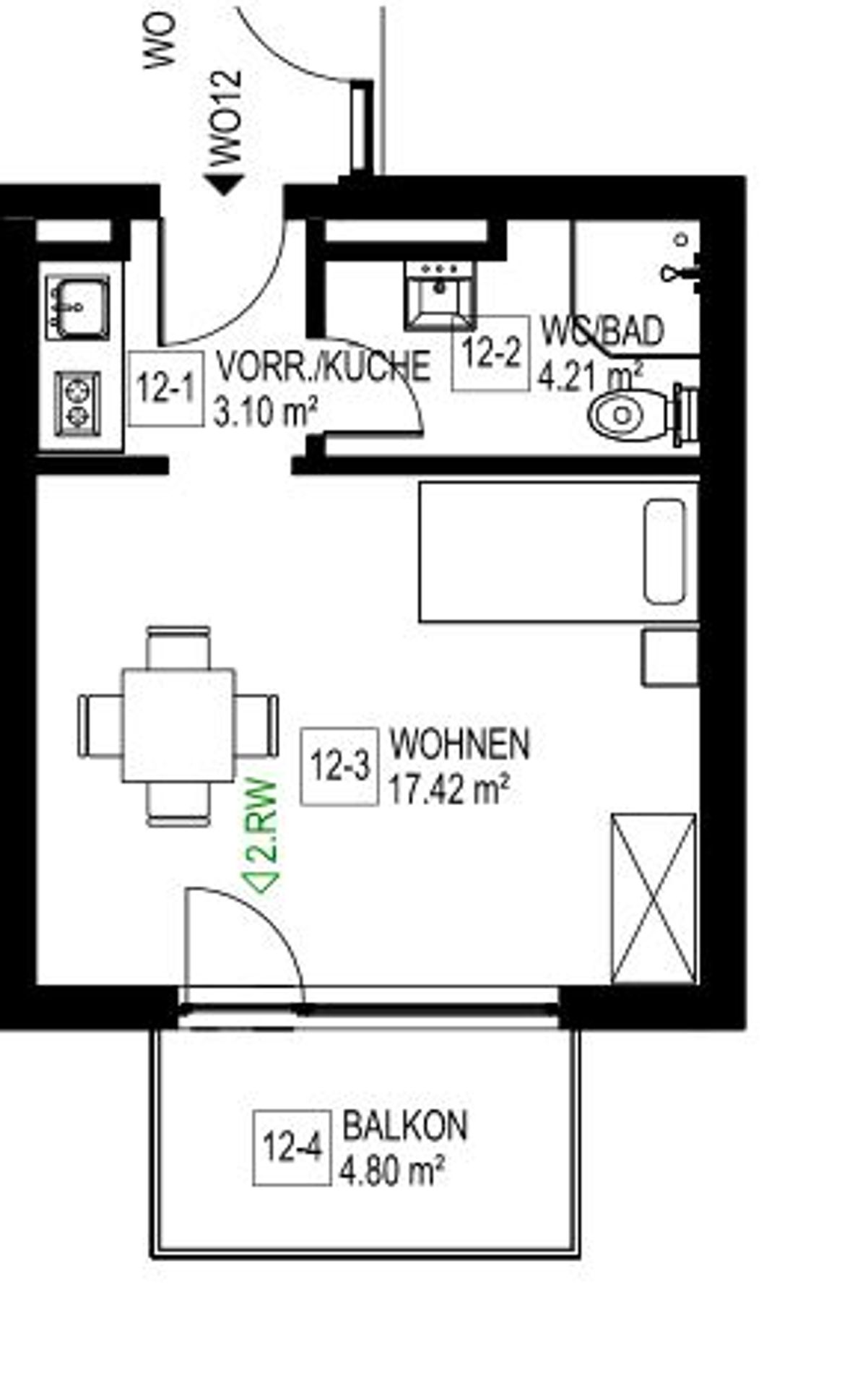 Wohnung zur Miete 335 € 1 Zimmer 25,9 m²<br/>Wohnfläche 1.<br/>Geschoss Großerlacherstr. 41 Neufürstenhütte Großerlach 71577