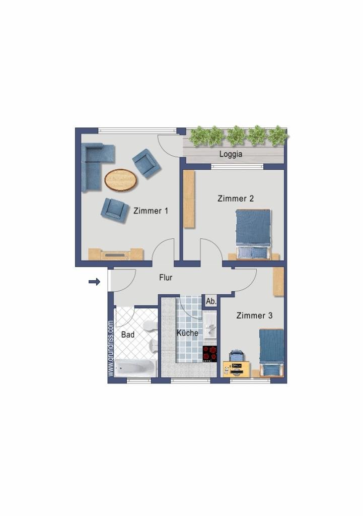 Wohnung zum Kauf provisionsfrei 172.000 € 3 Zimmer 65,7 m²<br/>Wohnfläche 3.<br/>Geschoss Im Weiler 1 Neu-Duisdorf Bonn 53123