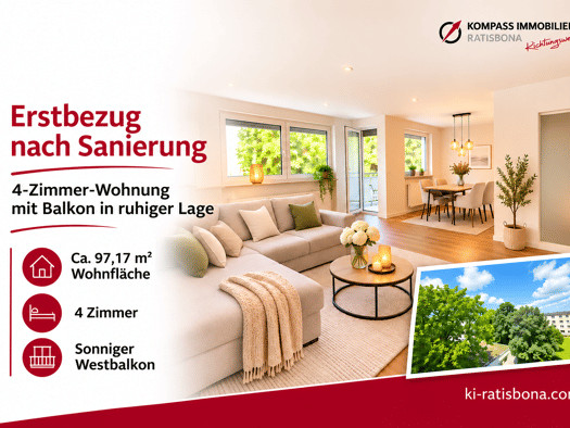Wohnung zum Kauf 499.000 € 4 Zimmer 97,2 m² Westenviertel Regensburg 93049