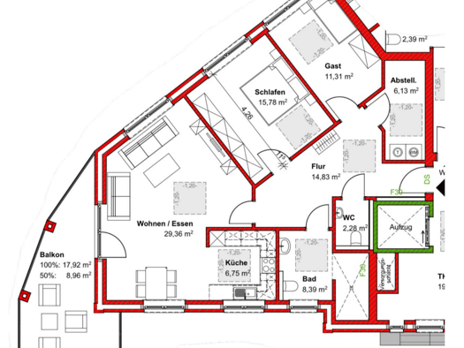 Wohnung zum Kauf als Kapitalanlage geeignet 430.600 € 4 Zimmer 103,8 m² Ludwigstraße 21 Neustadt Meppen 49716