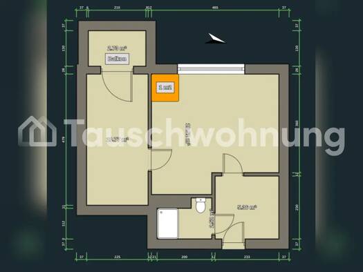 Wohnung zur Miete Tauschwohnung 345 € 2 Zimmer 38 m² Wilsdruffer Vorstadt/Seevorstadt-West Dresden 01067