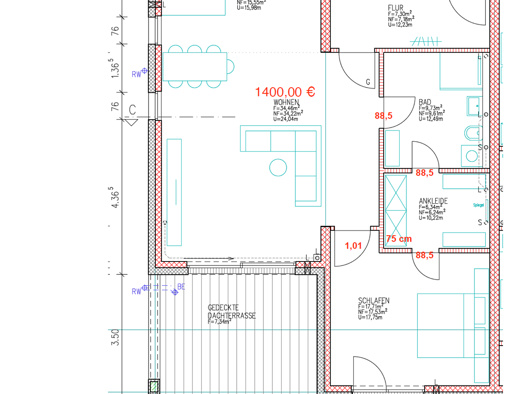 Wohnung zur Miete - Erstbezug 1.400 € 2 Zimmer 101 m² 1. Geschoss frei ab sofort Lange Straße Sulingen 27232