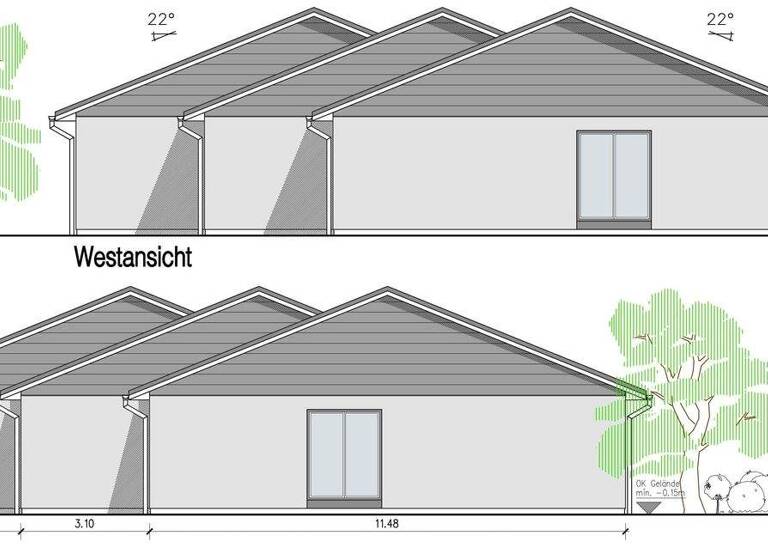 Reihenmittelhaus zum Kauf - Erstbezug 275.000 € 3 Zimmer 78,8 m² 205 m² Grundstück Großenwiehe 24969