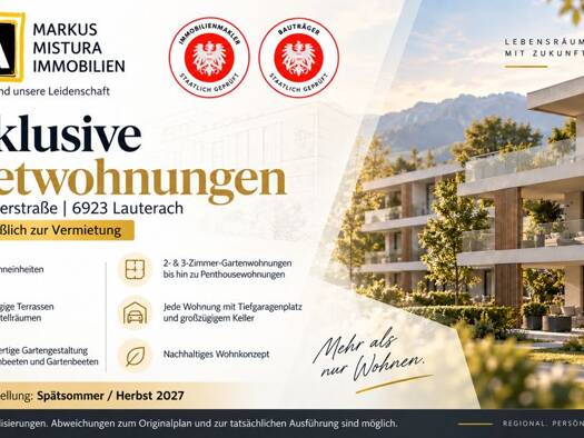 Wohnung zur Miete - Erstbezug Wälderstr. Lauterach 6923