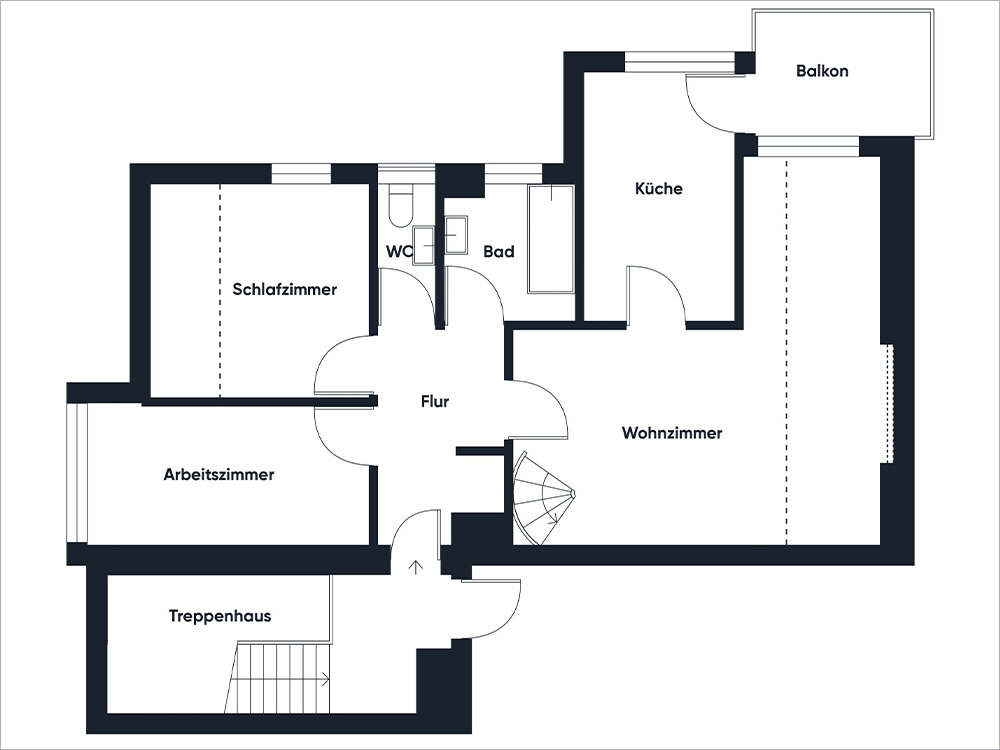 Wohnung zum Kauf 298.000 € 3 Zimmer 70 m²<br/>Wohnfläche 2.<br/>Geschoss Lenzhalde 22 Waiblingen - Kernstadt Waiblingen 71332