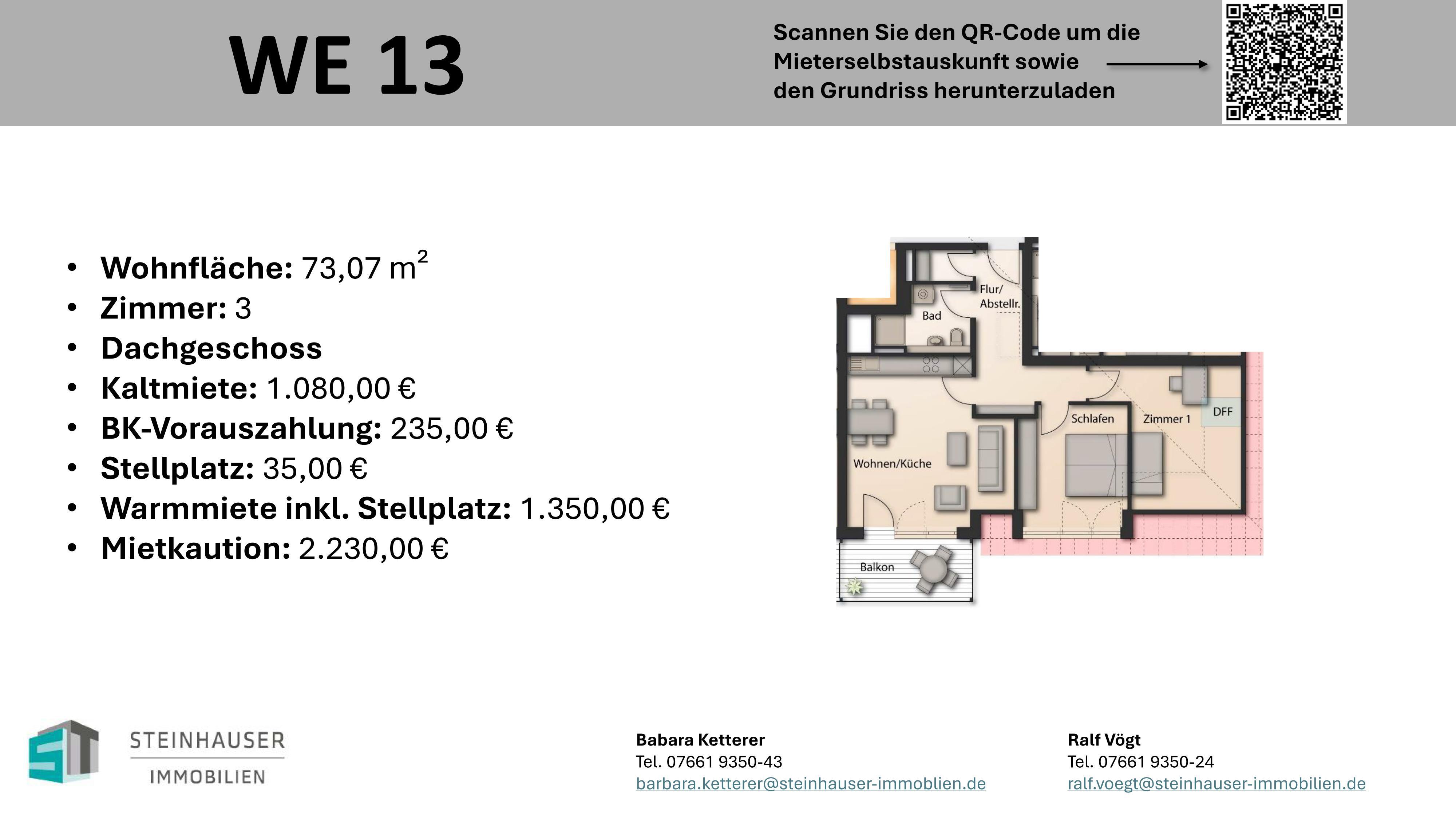 Wohnung zur Miete 1.080 € 3 Zimmer 73,1 m²<br/>Wohnfläche Simonswälder Str. 66 Bleibach Gutach im Breisgau 79261