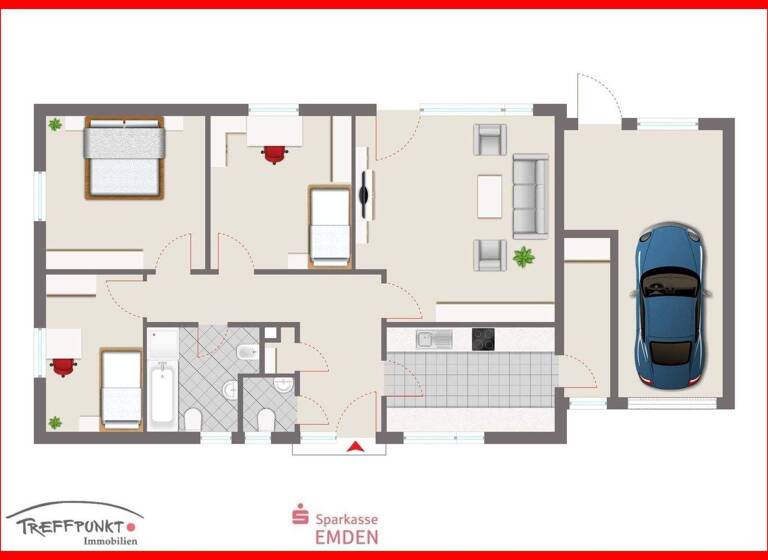 Bungalow zum Kauf 175.000 € 4 Zimmer 90,6 m² 480 m² Grundstück Borssum/Hilmarsum Emden 26725