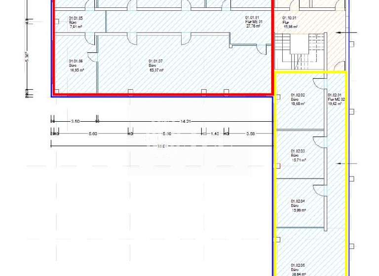 Bürofläche zur Miete provisionsfrei 8,70 € 146 m² Bürofläche teilbar ab 146 m² Viernheim 68519