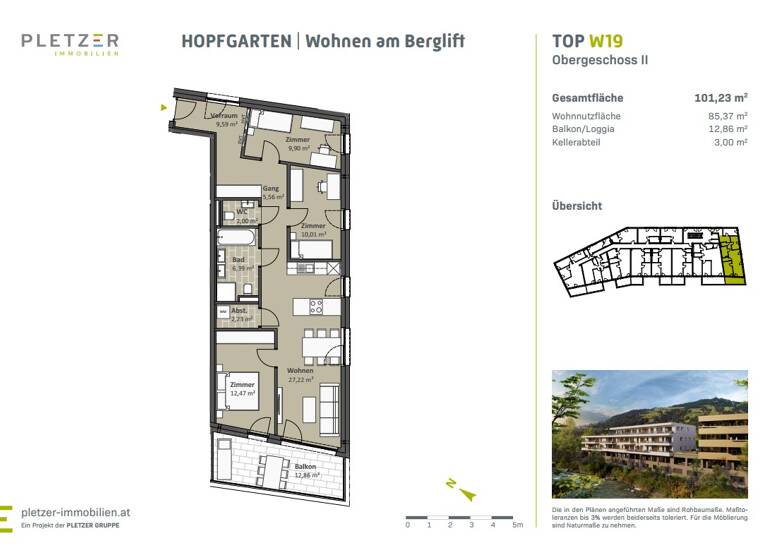 Wohnung zum Kauf - Erstbezug provisionsfrei 596.400 € 4 Zimmer 85,4 m² 2. Geschoss Hopfgarten 6361
