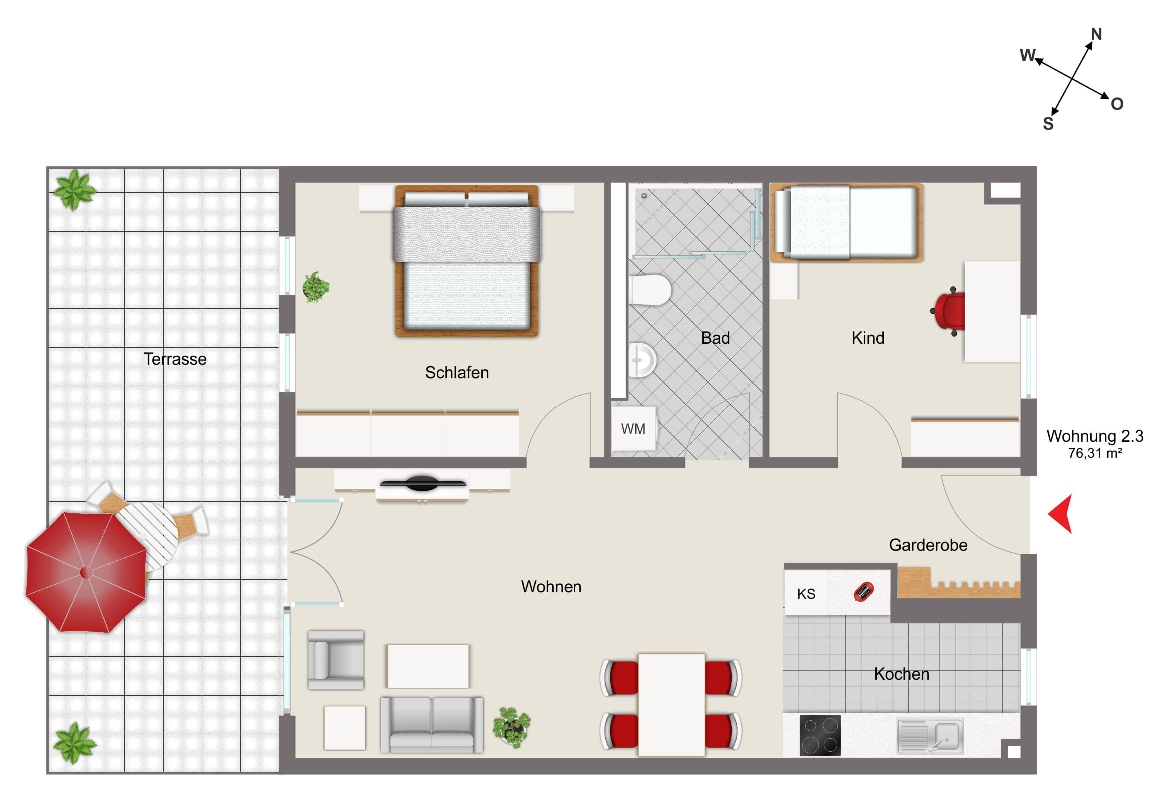 Wohnung zum Kauf provisionsfrei 377.700 € 3 Zimmer 76,3 m²<br/>Wohnfläche ab sofort<br/>Verfügbarkeit Saal Saal 93342