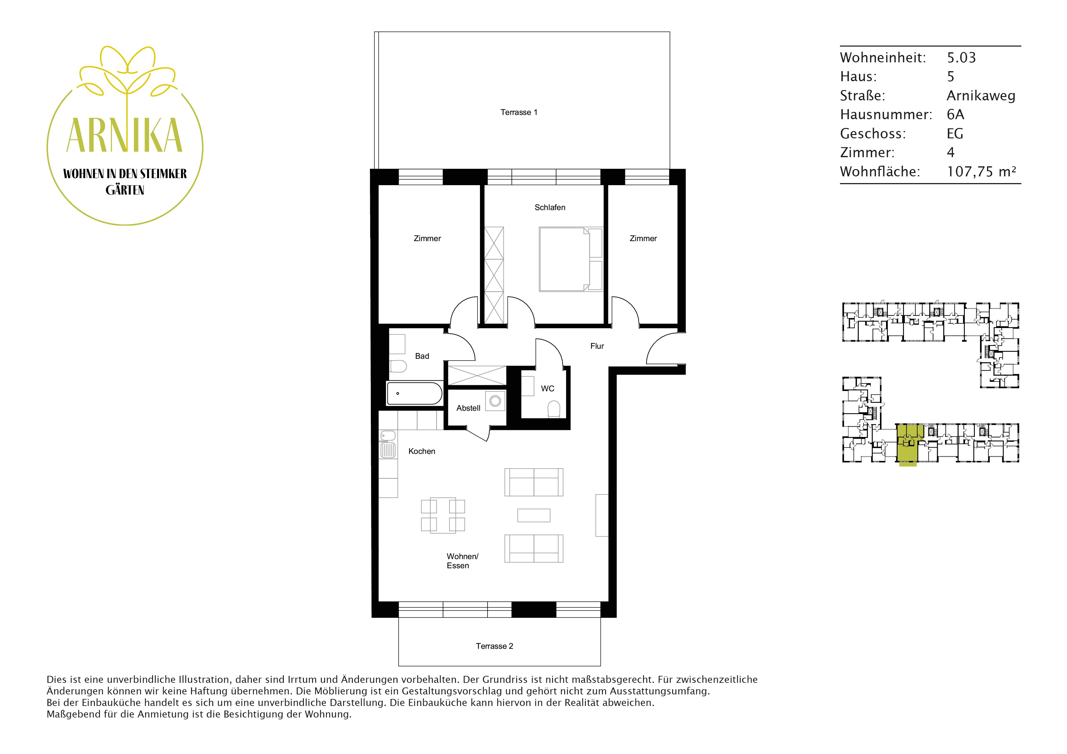 Wohnung zur Miete 1.100 € 4 Zimmer 107,8 m²<br/>Wohnfläche EG<br/>Geschoss 01.02.2025<br/>Verfügbarkeit Arnikaweg 6A Reislingen Wolfsburg 38446