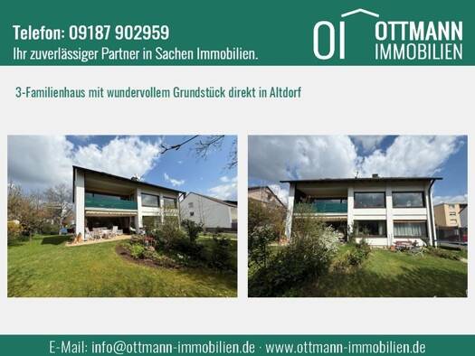 Mehrfamilienhaus zum Kauf als Kapitalanlage geeignet 689.000 € 7 Zimmer 250 m² 1.100 m² Grundstück Altdorf Altdorf bei Nürnberg 90518