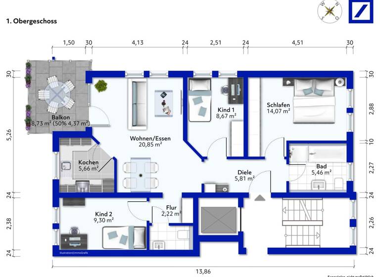 Wohnung zum Kauf 249.000 € 4 Zimmer 78,5 m² 1. Geschoss Oberkochen 73447