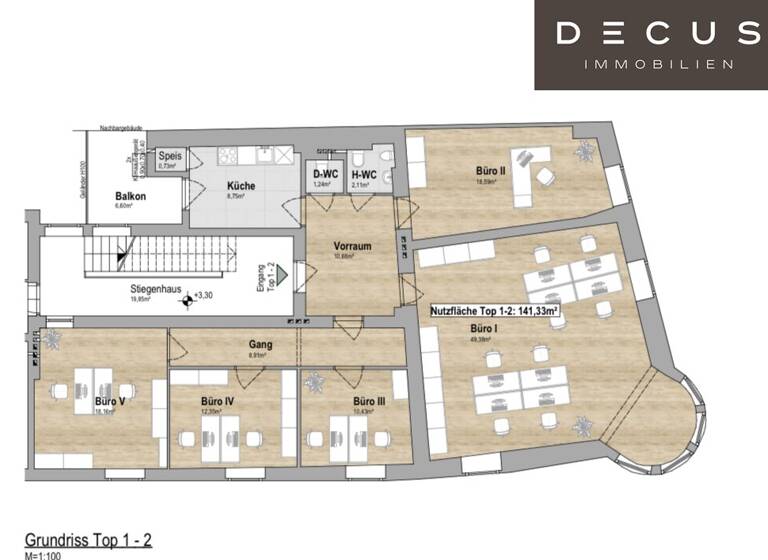Büro zur Miete 8,97 € 5 Zimmer Wiener Neustadt 2700