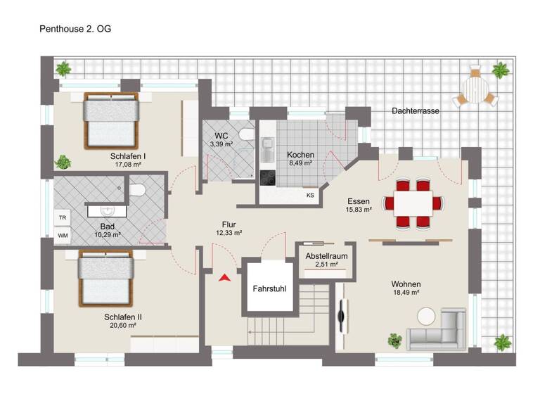 Penthouse zum Kauf 579.000 € 3 Zimmer 127,3 m² 2. Geschoss Heppens Wilhelmshaven 26384