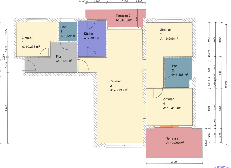 Wohnung zum Kauf 890.000 € 4 Zimmer 118 m² 1. Geschoss Grunewald Berlin 14193