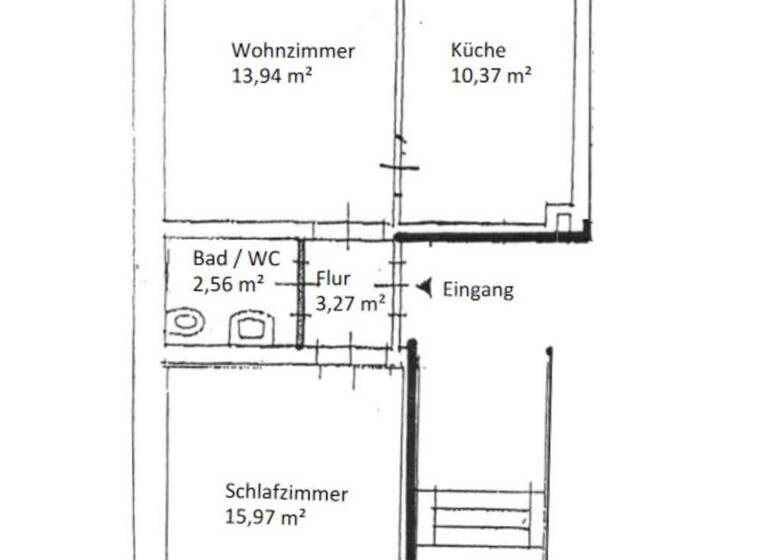 Wohnung zur Miete 280 € 2 Zimmer 48 m² EG Liebknechtstr. 23 Westend Plauen 08523