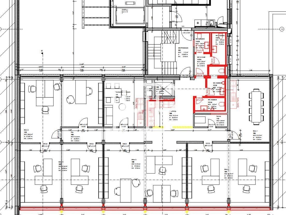 Büro-/Praxisfläche zur Miete 16 € 617 m²<br/>Bürofläche ab 306 m²<br/>Teilbarkeit Barmbek - Süd Hamburg 22083