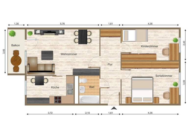 Wohnung zur Miete 368 € 3 Zimmer 69,1 m² 2. Geschoss frei ab sofort Karl-Wetzel-Straße 38 Lusan Gera 07549
