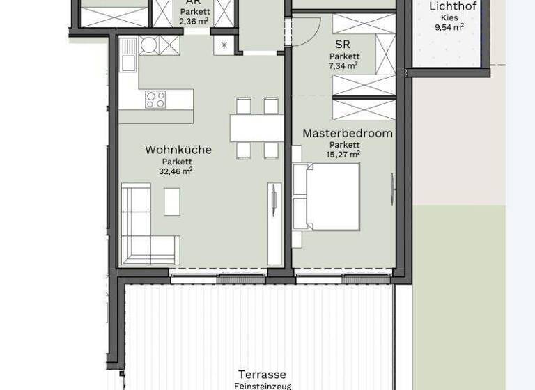 Terrassenwohnung zum Kauf - Erstbezug 795.000 € 3 Zimmer 91,5 m² EG Bad Ischl 4820