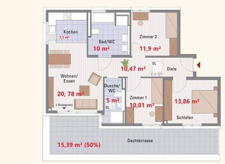 Wohnung zum Kauf 680.000 € 4 Zimmer 104,6 m² 3. Geschoss Malmsheim Renningen 71272