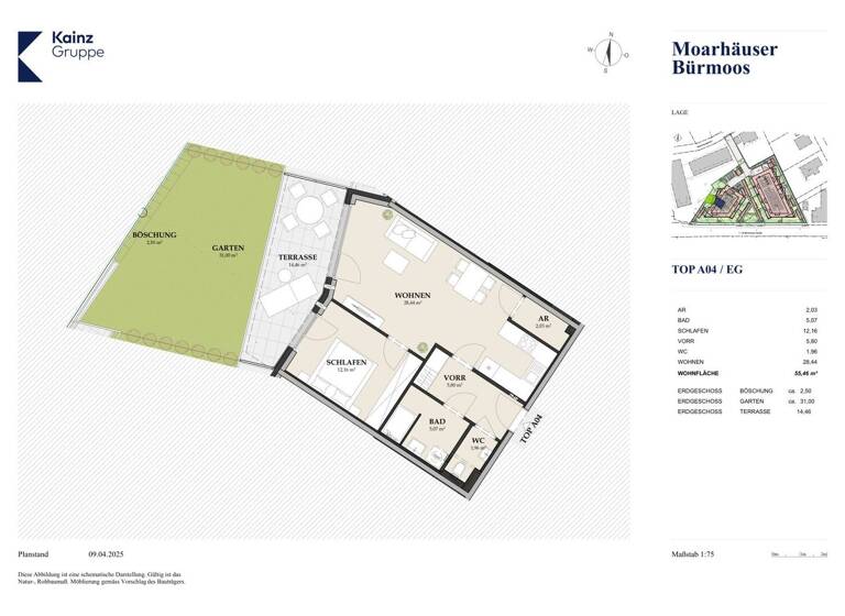 Wohnung zum Kauf - Erstbezug 255.000 € 2 Zimmer 55,4 m² EG Bürmoos 5111