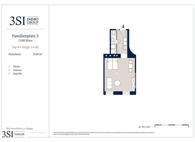 Studio zum Kauf 149.000 € 1 Zimmer 29 m² 1. Geschoss Familienplatz 3 Wien 1160