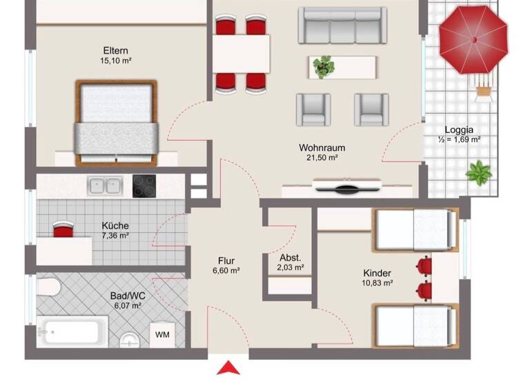 Wohnung zur Miete 900 € 3 Zimmer 71 m² Geschoss 5/8 frei ab sofort Witikostraße Grubweg Passau 94034