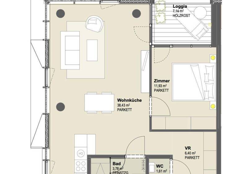 Wohnung zur Miete 1.229 € 2 Zimmer 62,2 m² 9. Geschoss frei ab 01.04.2026 Canettistraße Wien,Favoriten 1100