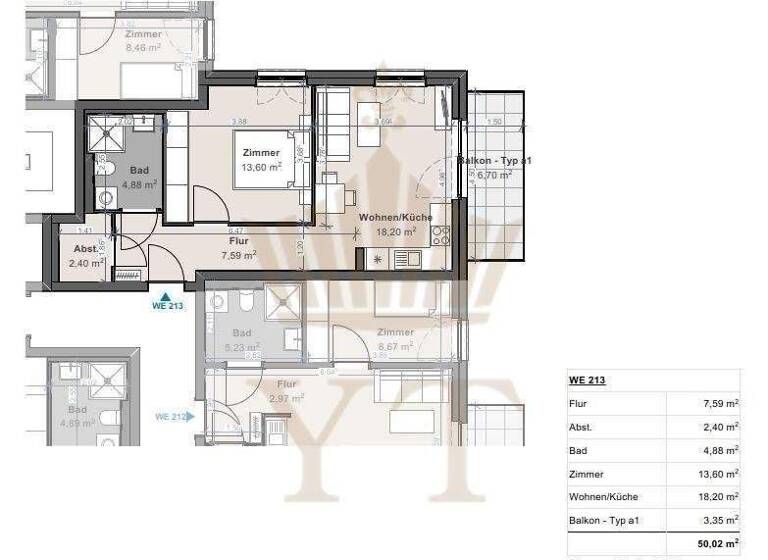 Wohnung zur Miete - Erstbezug 820 € 2 Zimmer 50 m² 2. Geschoss Biesenthal 16359