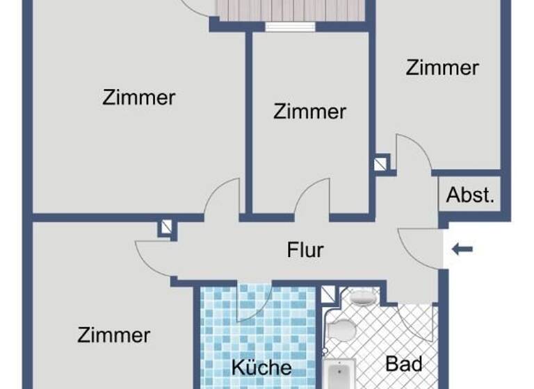 Wohnung zur Miete 496 € 4 Zimmer 86,3 m²<br/>Wohnfläche 1.<br/>Geschoss Ludwig-Uhland-Straße 18 Wolfhagen Wolfhagen 34466