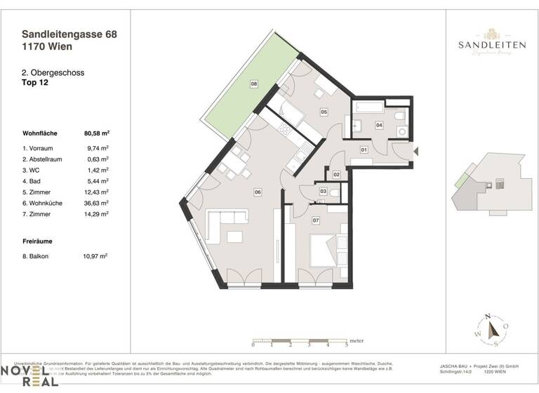 Wohnung zum Kauf - Erstbezug 669.000 € 3 Zimmer 80,6 m² 2. Geschoss Wien 1170