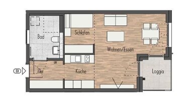 Wohnung zum Kauf 339.900 € 1,5 Zimmer 46 m² 3. Geschoss Christophstraße 16 Echterdingen Leinfelden-Echterdingen / Echterdingen 70771