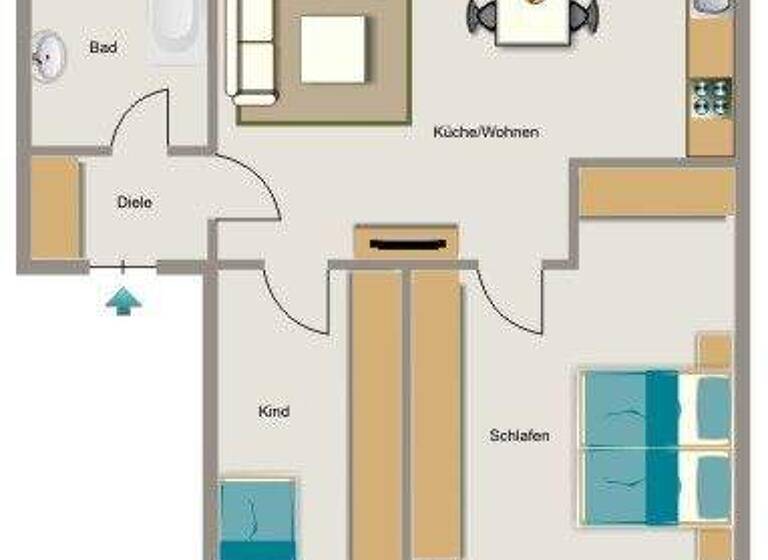 Wohnung zur Miete 499 € 3 Zimmer 55,4 m² 1. Geschoss Harkortstraße 19 Klosterhardt-Süd Oberhausen 46119