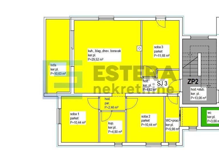 Wohnung zum Kauf 371.640 € 3 Zimmer 92 m² 1. Geschoss Biograd na Moru