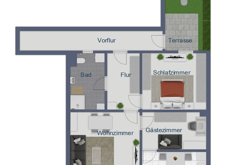 Wohnung zum Kauf 235.000 € 3 Zimmer 73,5 m²<br/>Wohnfläche 1.<br/>Geschoss Garz Garz 18574