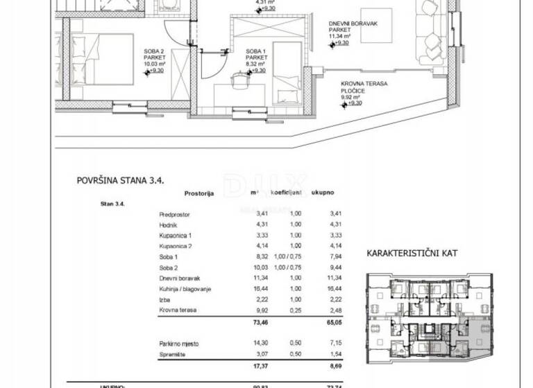 Wohnung zum Kauf 405.000 € 3 Zimmer 90 m² 3. Geschoss Cres