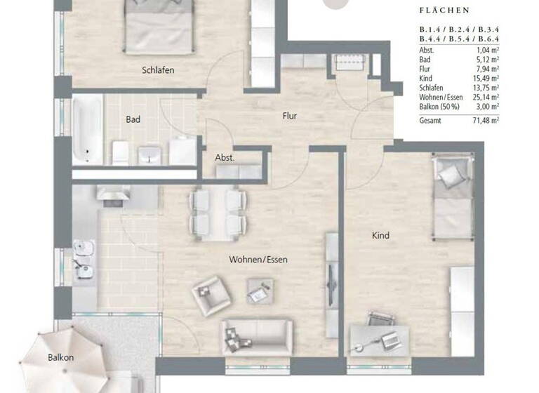Wohnung zum Kauf provisionsfrei 449.000 € 3 Zimmer 71,5 m² 1. Geschoss frei ab sofort Georg-Aichinger-Straße 8 Ostenviertel Regensburg 93055