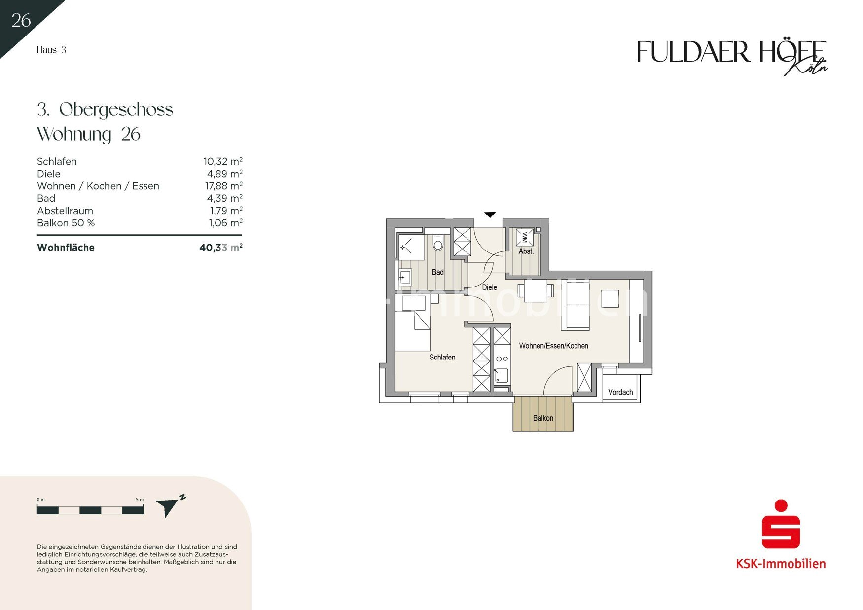 Wohnung zum Kauf 268.000 € 2 Zimmer 40,3 m²<br/>Wohnfläche 3.<br/>Geschoss Höhenberg Köln / Höhenberg 51103