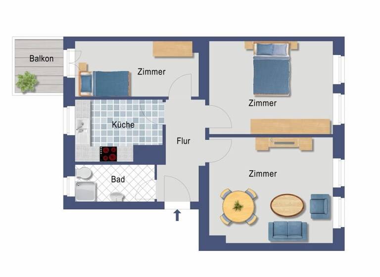 Wohnung zum Kauf provisionsfrei 158.900 € 3,5 Zimmer 64,7 m² 4. Geschoss Grazer Damm 112 Schöneberg Berlin 12157