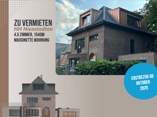 Maisonette zur Miete 3.380 € 4,5 Zimmer 154 m² Geschoss 1/2 frei ab 15.10.2025 Nienstedten Hamburg 22609