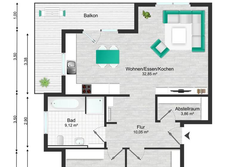 Wohnung zur Miete - Erstbezug 1.070 € 3 Zimmer 85,9 m² frei ab 01.05.2026 Kupprichhausen Boxberg 97944