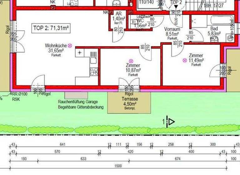 Wohnung zum Kauf 550.000 € 3 Zimmer 71,3 m² EG Ruthnergasse Wien 1210