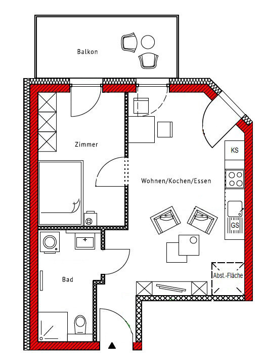 Wohnung zum Kauf 282.000 € 2 Zimmer 45,3 m²<br/>Wohnfläche 3.<br/>Geschoss Eutritzsch Leipzig 04129