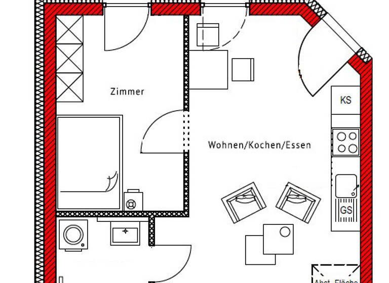 Wohnung zum Kauf 282.000 € 2 Zimmer 45,3 m²<br/>Wohnfläche 3.<br/>Geschoss Eutritzsch Leipzig 04129