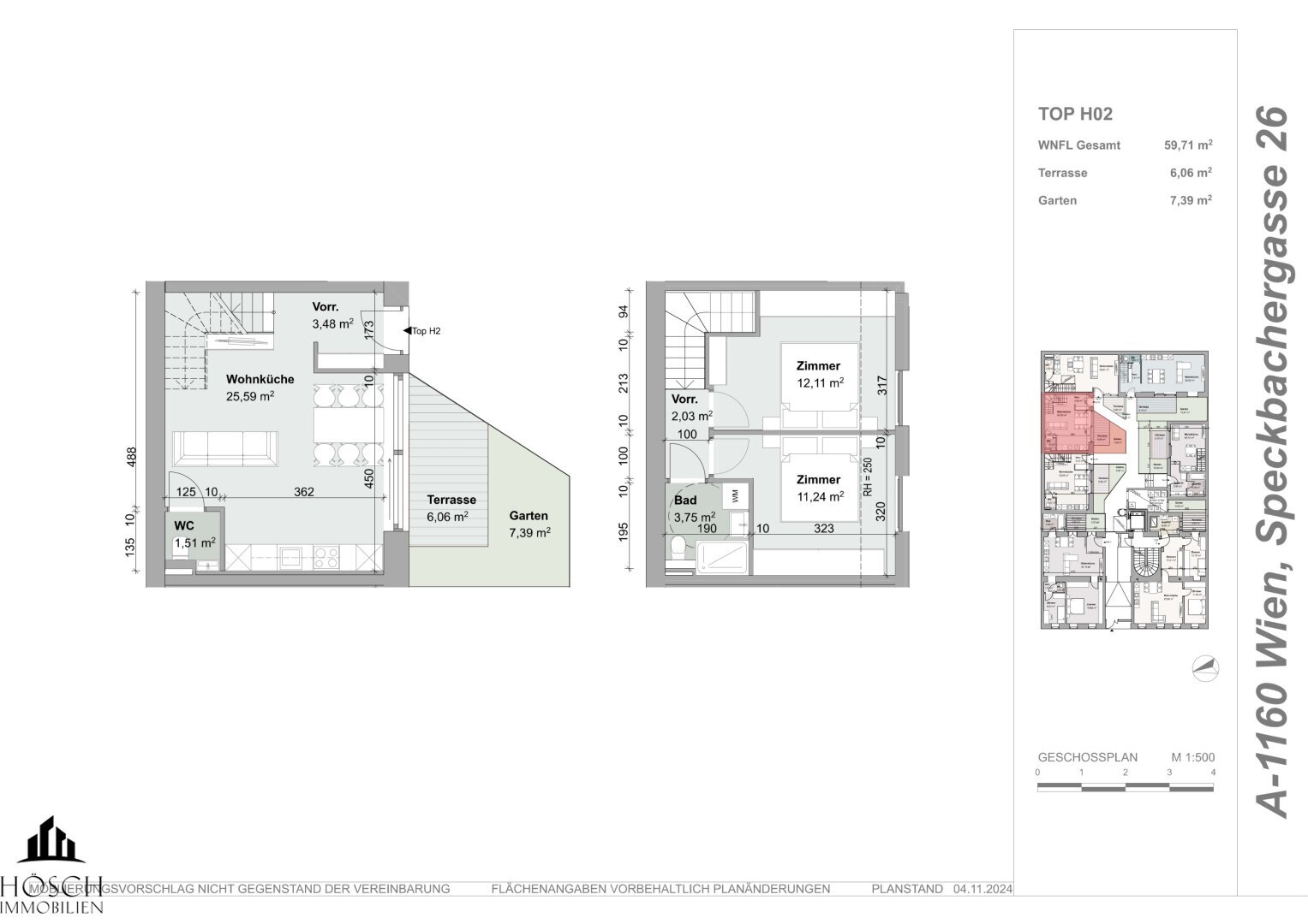 Reihenmittelhaus zum Kauf 445.000 € 3 Zimmer 59,7 m²<br/>Wohnfläche Wien 1160